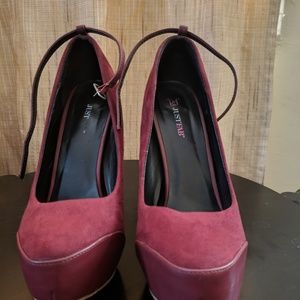 JustFab 'DIVINA' Burgundy (Red) Suede Shoes Size 9